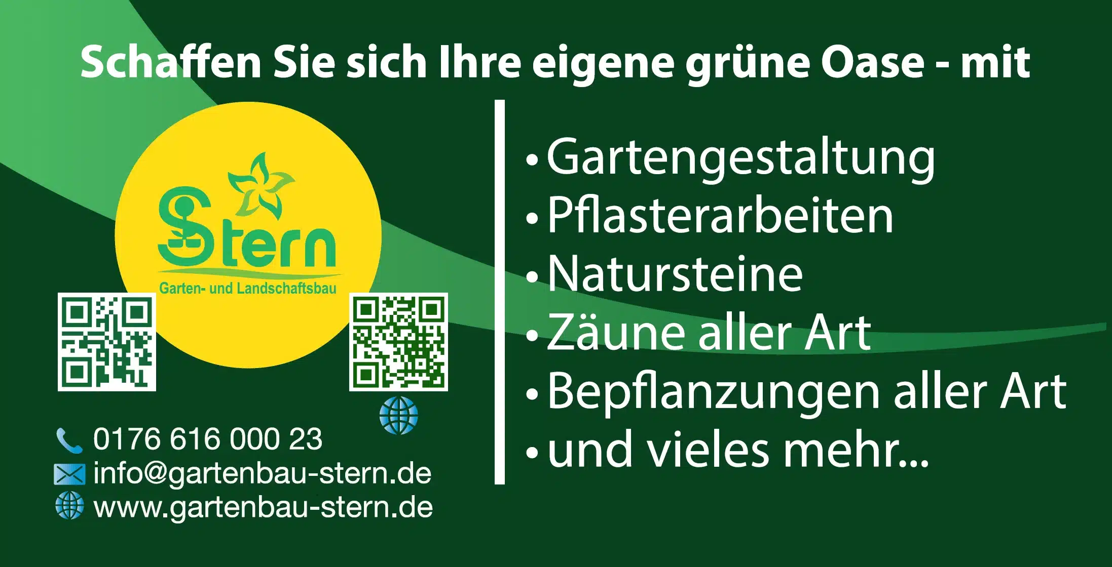 Werbebanner Gartenbau